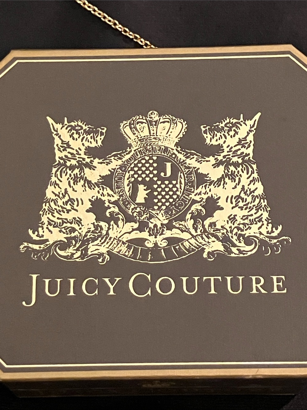 Vintage Juicy Couture Gold Tone Crystal “Love Juicy” Heart Pendant Necklace - Picture 6 of 6